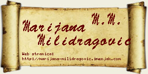 Marijana Milidragović vizit kartica
